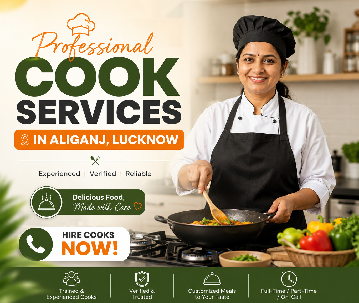 Professional Cook Services in Aliganj, Lucknow – Hire Cooks Now!
